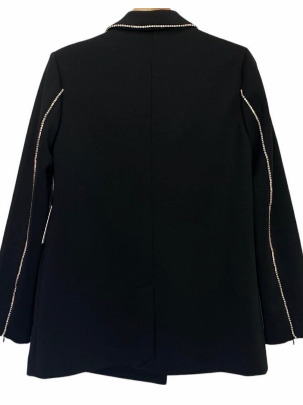 Good American Scuba Crystal Embellished Double Breasted Scuba Blazer Sz M - Picture 11 of 15